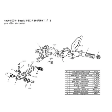 copy of BONAMICI RACING Fußrasten für YAMAHA YZF-R1/M 2015-2022