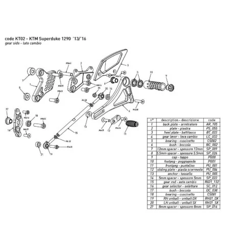 copy of BONAMICI RACING Fußrasten für YAMAHA YZF-R1/M 2015-2022