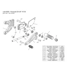 Estriberas BONAMICI RACING Ajustables para KAWASAKI ZX-6 R 2019 2