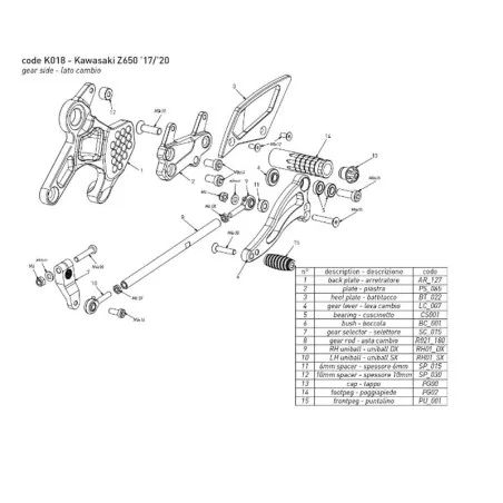 copy of BONAMICI RACING Fußrasten für YAMAHA YZF-R1/M 2015-2022