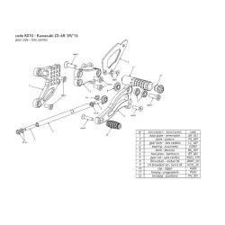 Estriberas BONAMICI RACING para KAWASAKI ZX-6R 2009-2017 2