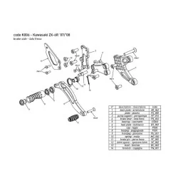 BONAMICI RACING Estriberas para KAWASAKI ZX-6 R 2007-2008 2