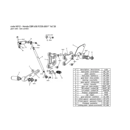 copy of BONAMICI RACING Fußrasten für HONDA CBR 1000 RR SP /SP2 2017-2019
