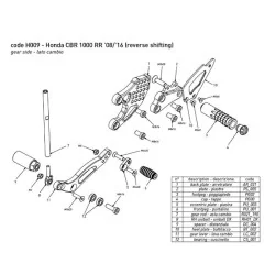 BONAMICI RACING RACE Fußrasten für HONDA CBR 1000 RR 08-16 2