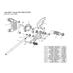 Estriberas BONAMICI RACING para HONDA VTR 1000 SP1/SP2 2000-2006 2