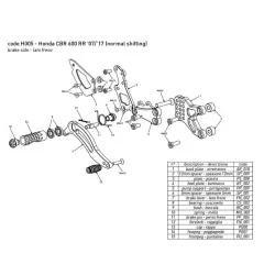 Estriberas BONAMICI RACING para HONDA CBR 600 RR 2007-2017 CAMBIO NORMAL 2