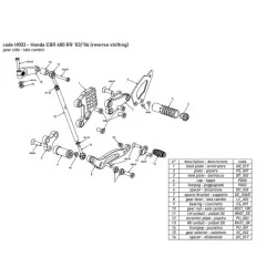 Estriberas BONAMICI RACING para HONDA CBR600RR 2003-2006 CAMBIO INVERTIDO 2