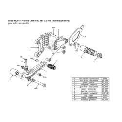 Estriberas BONAMICI RACING para HONDA CBR600RR 2003-2006 CAMBIO NORMAL 2