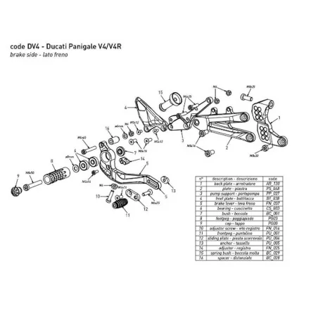 copy of BONAMICI RACING Fußrasten für DUCATI PANIGALE V4 / R 2018-2020