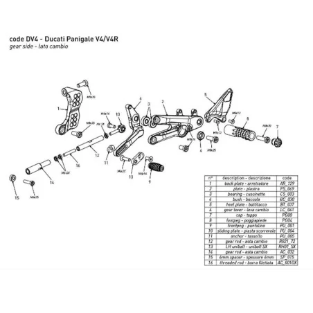 copy of BONAMICI RACING Fußrasten für DUCATI PANIGALE V4 / R 2018-2020