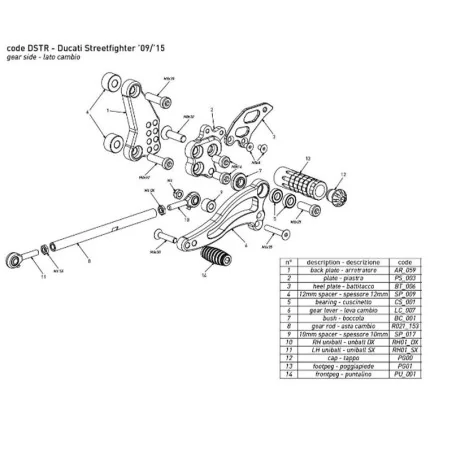 copy of BONAMICI RACING Fußrasten für DUCATI PANIGALE 899/959/1199/1299/V2