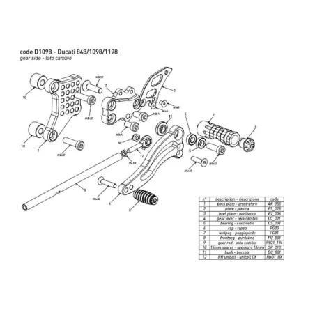 copy of BONAMICI RACING Fußrasten für DUCATI PANIGALE 899/959/1199/1299/V2