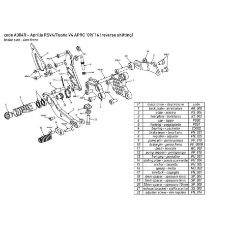 copy of BONAMICI RACING Fußrasten für YAMAHA YZF-R1/M 2015-2022