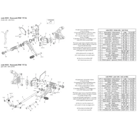 copy of BONAMICI RACING Fußrasten für YAMAHA YZF-R1/M 2015-2022