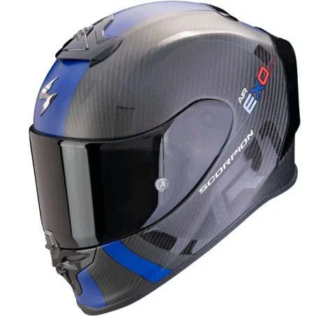 SCORPION EXO-R1 EVO CARBON AIR MG HELM MATT SCHWARZ / BLAU