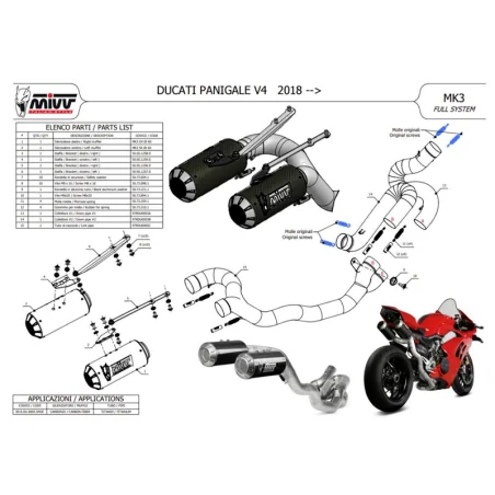 ESCAPE COMPLETO EVO ALTO MK3 CARBONO MIVV DUCATI PANIGALE V4 2018-2022