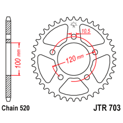 Corona Transmisión JT Sprockets ACERO 520 NEGRO JTR703