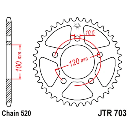 Corona Transmisión JT Sprockets ACERO 520 NEGRO JTR703