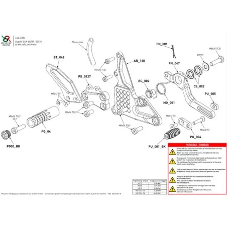 Estriberas BONAMICI RACING para SUZUKI GSX-8S / GSX-8R 2023-2024