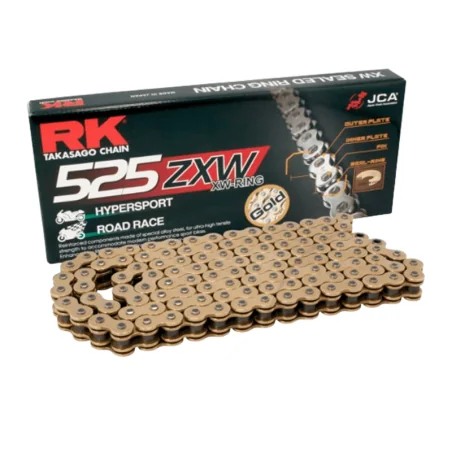 Cadena de transmisión RK ZXW 525 Super Reforzada Dorada. Serie oro
