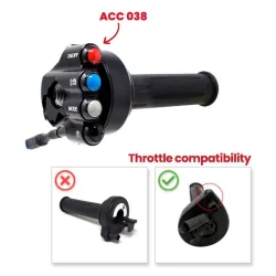 JP ACC 038 Puño de acelerador giratorio con controles integrados para BMW