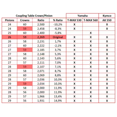 JETPRIME JP RGZ 1229 PIÑON COMPLETO JETPRIME 29 DIENTES YAMAHA T-MAX 530 2012-2016