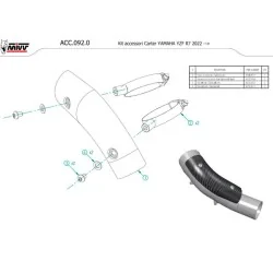 PROTECCIÓN TÉRMICA DE CARBONO MIVV ACC.092.0 YAMAHA R7 2022-2024 2