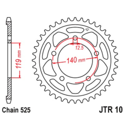 Corona JT SPROCKETS JTR10 de acero negro 2