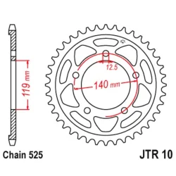 Corona JT SPROCKETS JTR10 de acero negro 2