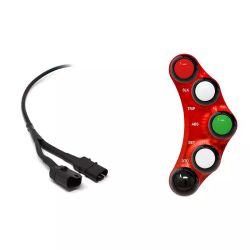 JETPRIME JP PLSR 028 R Piña Izquierda Racing 7 botones Jetprime BMW S 1000 RR / HP4 2009-2014 ROJO