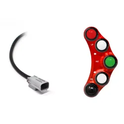 JETPRIME JP PLSR 660 R Piña Izquierda carretera 7 botones JETPRIME APRILIA RS 660 2020-2022 ROJO