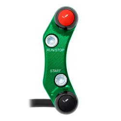 JETPRIME JP PLDB 024 V Piña Izquierda Racing 2 botones Jetprime KAWASAKI NINJA 400 2018-2024 VERDE
