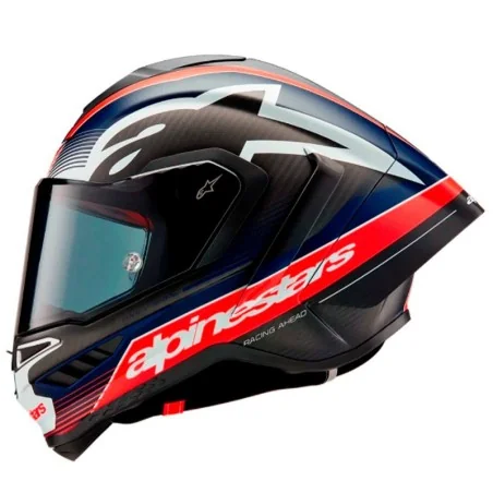 Casco ALPINESTARS SUPERTECH R10 Team Black Carbon / Red Fluo / Dark Blue Matt