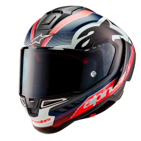 Casco ALPINESTARS SUPERTECH R10 Team Black Carbon / Red Fluo / Dark Blue Matt