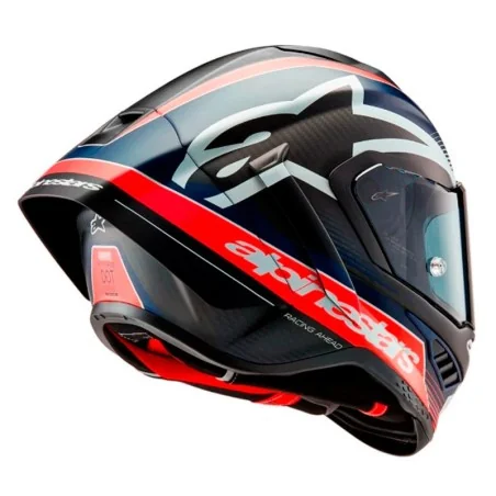 Casco ALPINESTARS SUPERTECH R10 Team Black Carbon / Red Fluo / Dark Blue Matt