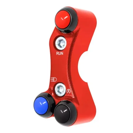 Jetprime JP PLD 044 V Linke Racing Pineapple 3 Knöpfe Jetprime KAWASAKI ZX-6R 636 2019-2024 ROT ausgerichtete Löcher