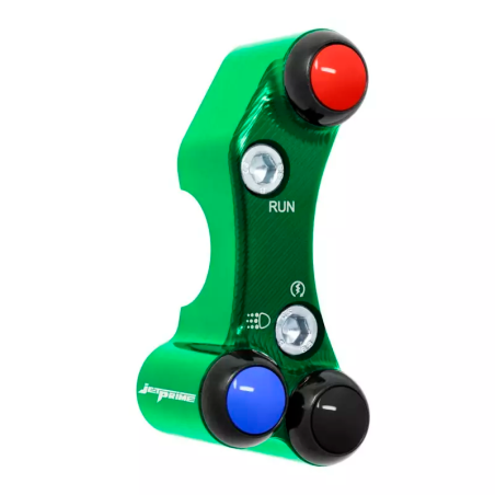 JETPRIME JP PLDB 044 V Interruptor manillar derecho JETPRIME KAWASAKI ZX-6R 2019-2022 VERDE ORIFICIOS DESALINEADOS