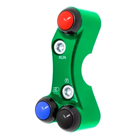 JETPRIME JP PLDB 044 V Interruptor manillar derecho JETPRIME KAWASAKI ZX-6R 2019-2022 VERDE ORIFICIOS DESALINEADOS