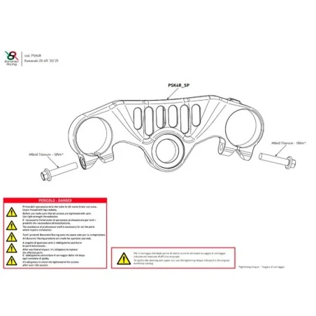 BONAMICI RACING OBERE LENKSÄULE / POST KAWASAKI ZX-6R 2020-2025 RACE