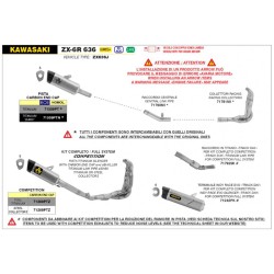 ARROW Pista-Auspuff zugelassen in schwarzem Titan für KAWASAKI ZX-6R / 636 24-25 2