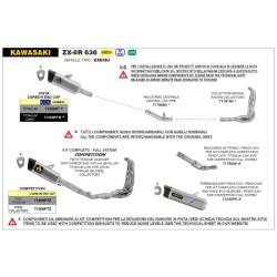 Conector central ARROW no homologado en acero inox. para KAWASAKI ZX-6R / 636 24-25 2