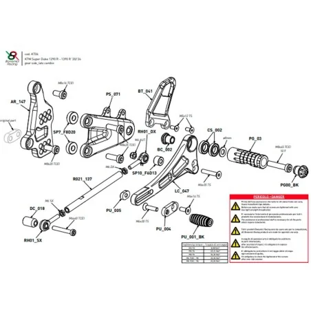BONAMICI RACING Fußrasten für KTM 1290-1390 Super Duke R 2020 - 2024