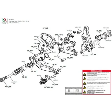 BONAMICI RACING Fußrasten für KTM 1290-1390 Super Duke R 2020 - 2024