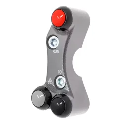 JETPRIME JP PLDB 073 T Interruptor manillar derecho JETPRIME YAMAHA YZF-R7 2022-2024 ORIFICIOS DESALINEADOS TITANIO 2