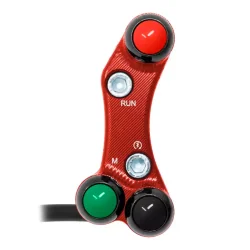 JETPRIME JP PLDB 013 R Interruptor manillar derecho JETPRIME YAMAHA YZF-R6 2017-2022 ORIFICIOS DESALINEADOS ROJO