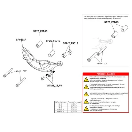 TAPAS DE PROTECCION DE MOTOR BONAMICI RACING DUCATI PANIGALE V4 / S 2025