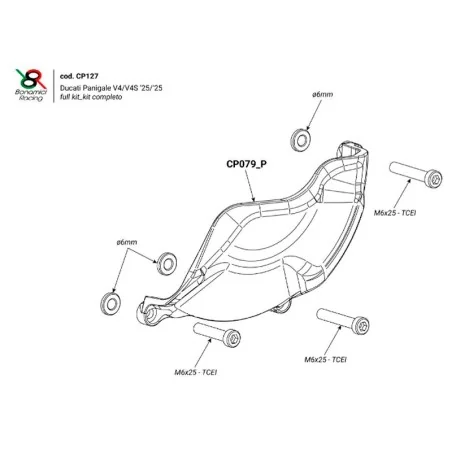 TAPAS DE PROTECCION DE MOTOR BONAMICI RACING DUCATI PANIGALE V4 / S 2025