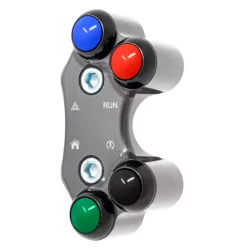 JETPRIME JP PLD 039 C Interruptor de manillar derecho JETPRIME Triumph Street Triple 765 RS-MOTO2 orificios desalineados TITANIO 2