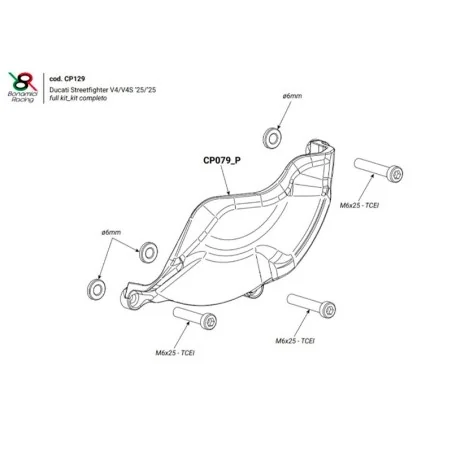 TAPAS DE PROTECCION DE MOTOR BONAMICI RACING DUCATI STREETFIGHTER V4 / S 2025