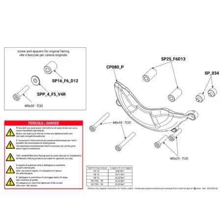 TAPAS DE PROTECCION DE MOTOR BONAMICI RACING DUCATI STREETFIGHTER V4 / S 2025